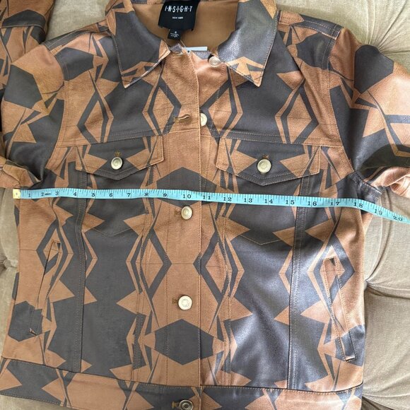 Insight New York Womens Geometric Vegan Leather Jacket Size 8 - Picture 8 of 10